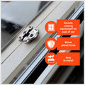Taskmaster Window Sash Fastener - Nickel Plated - 45mm x 23mm x 75mm - Durable - SuperSaverAU - view 3