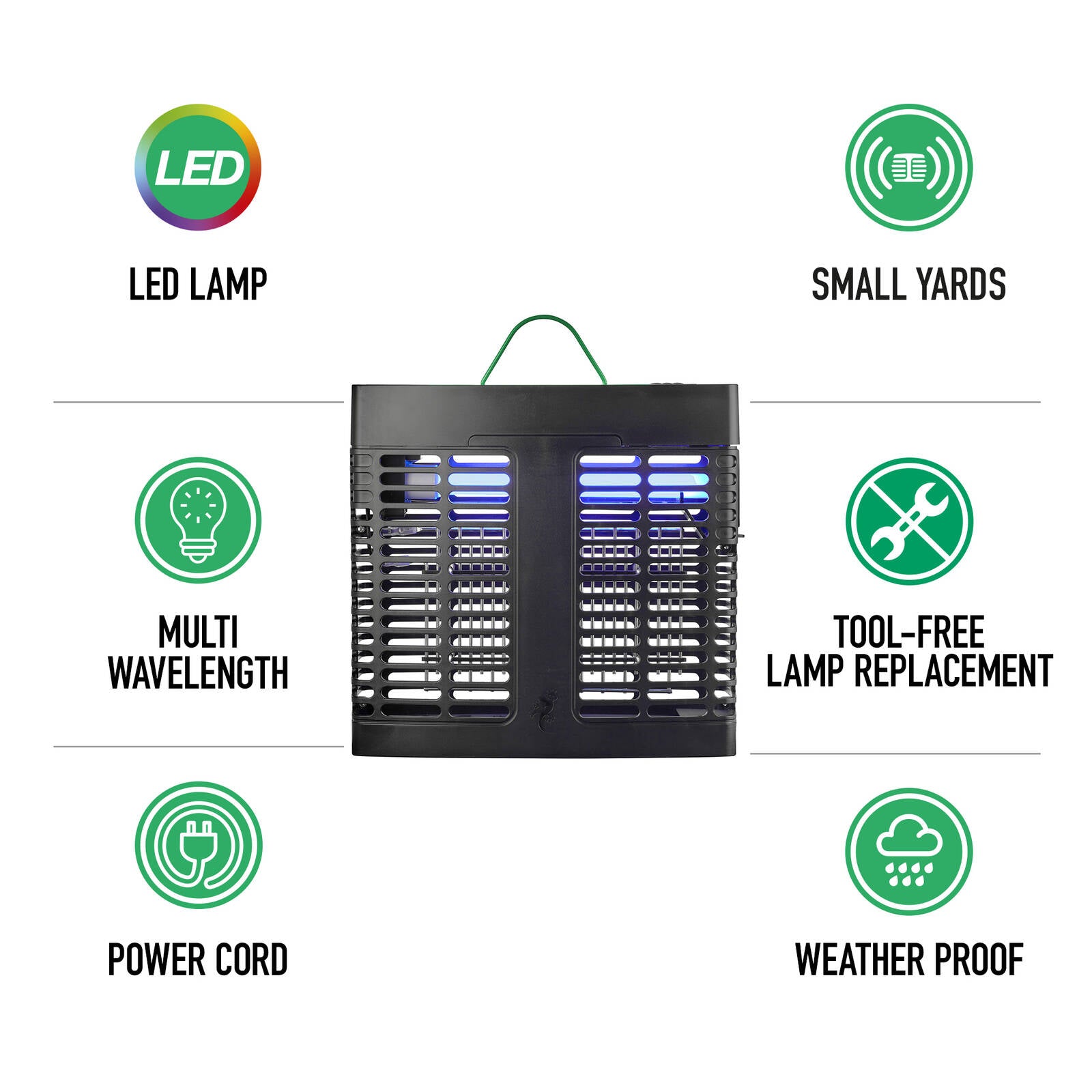 Gecko Small LED Slimline Insect Zapper Black 24GKOSL20V1LED