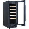 Cantina 20 Bottle Single Zone Wine Cabinet - Black, Double-Glazed Glass Door, 56L - CCWIS20B