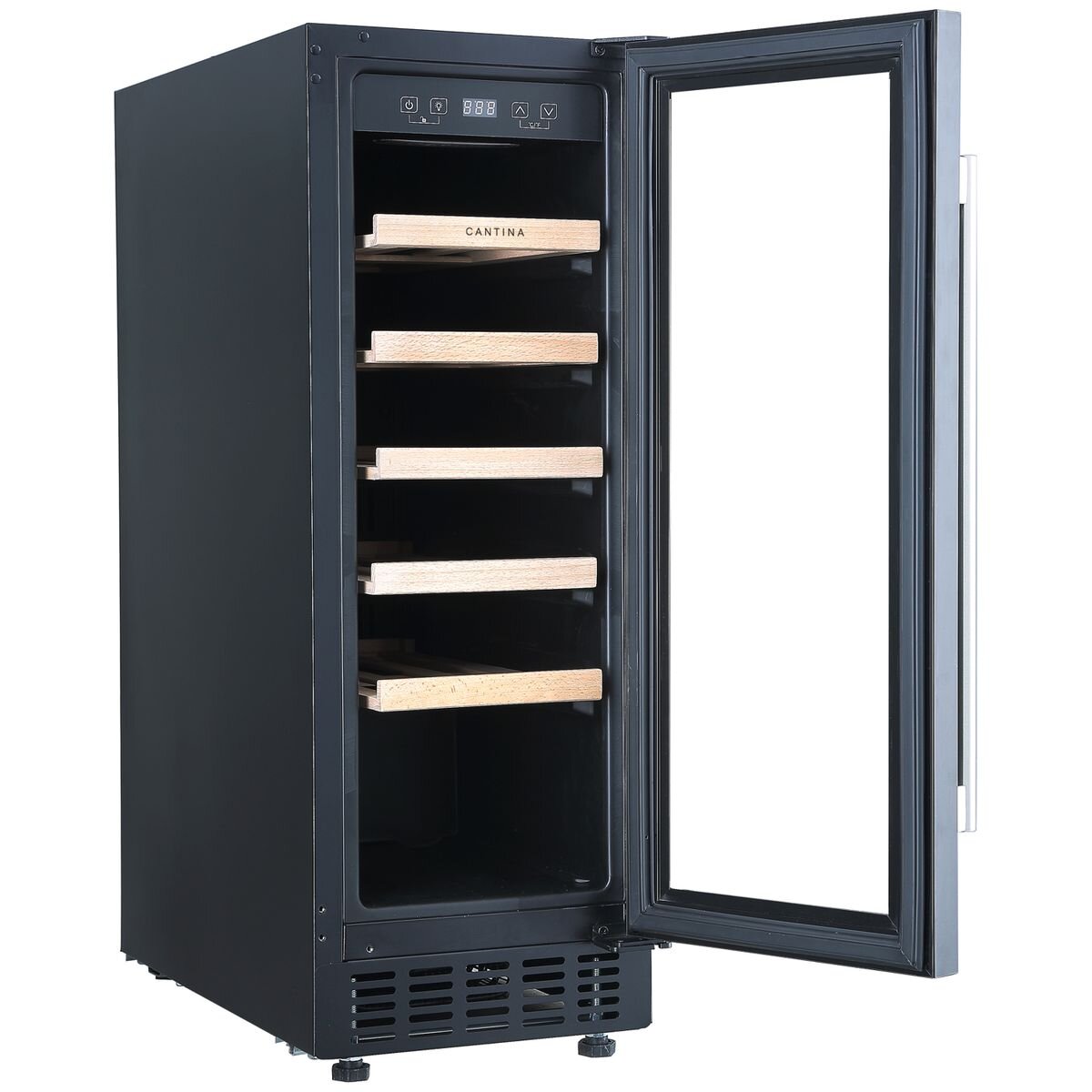 Cantina 20 Bottle Single Zone Wine Cabinet - Black, Double-Glazed Glass Door, 56L - CCWIS20B