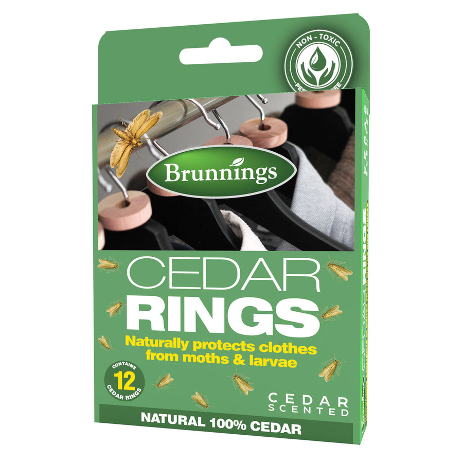 Brunnings Cedar Wood Moth Repellent Rings 12 Pack Indoor