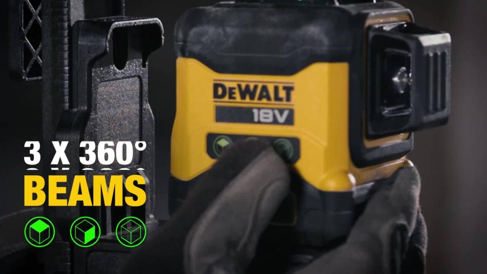 DeWALT 18V XR Compact 3 x 360 Green Beam Multiline Laser Combo Kit DCLE34031D1-XE