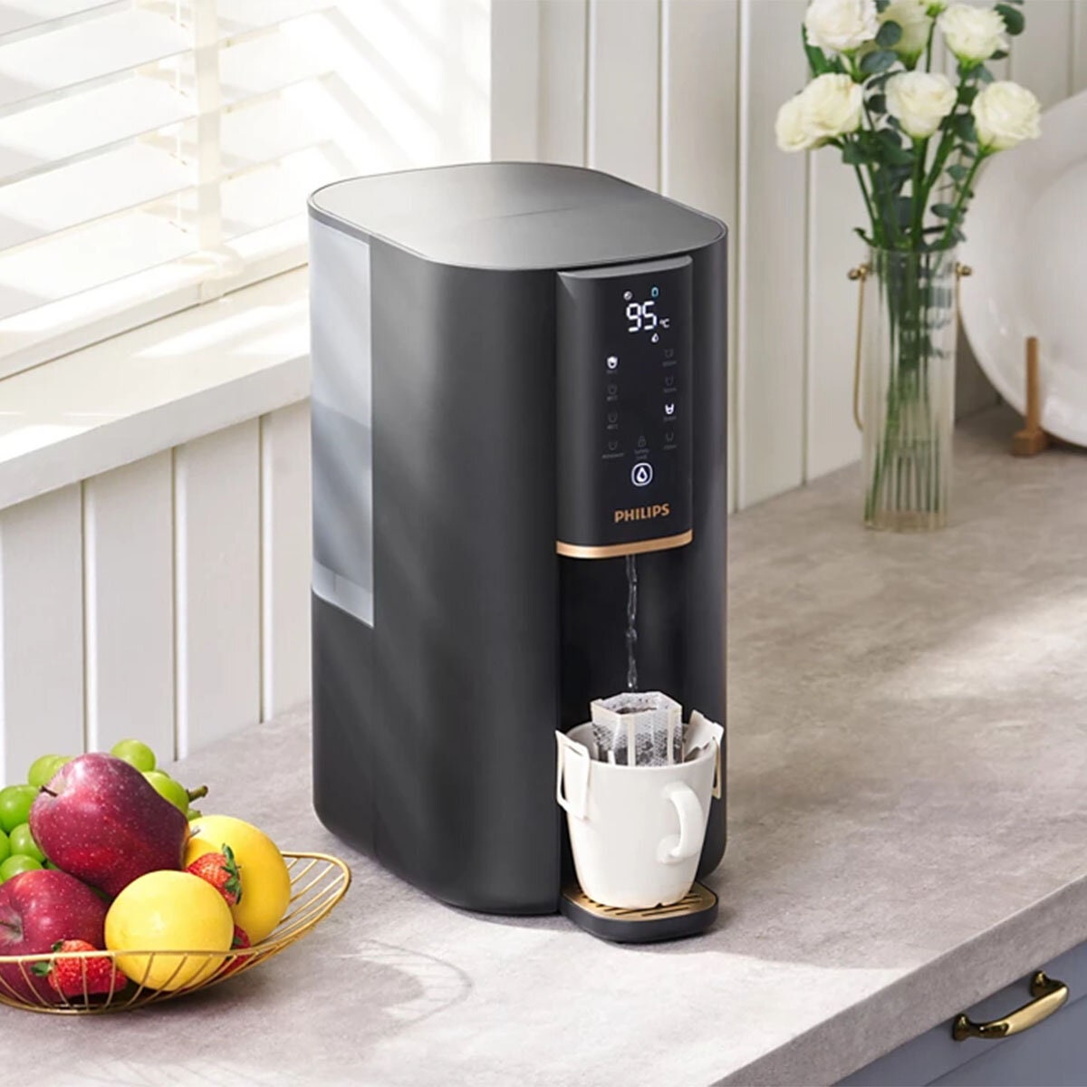 Philips RO Water Station with Aquaporin Inside - Instant Hot Water, UV-C LED, Black - ADD6901HBK01