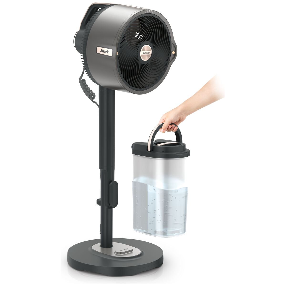 Shark FlexBreeze ProMist Misting Tower Fan - 5 Speeds, Corded or Cordless Use, Charcoal - FA302ANZ