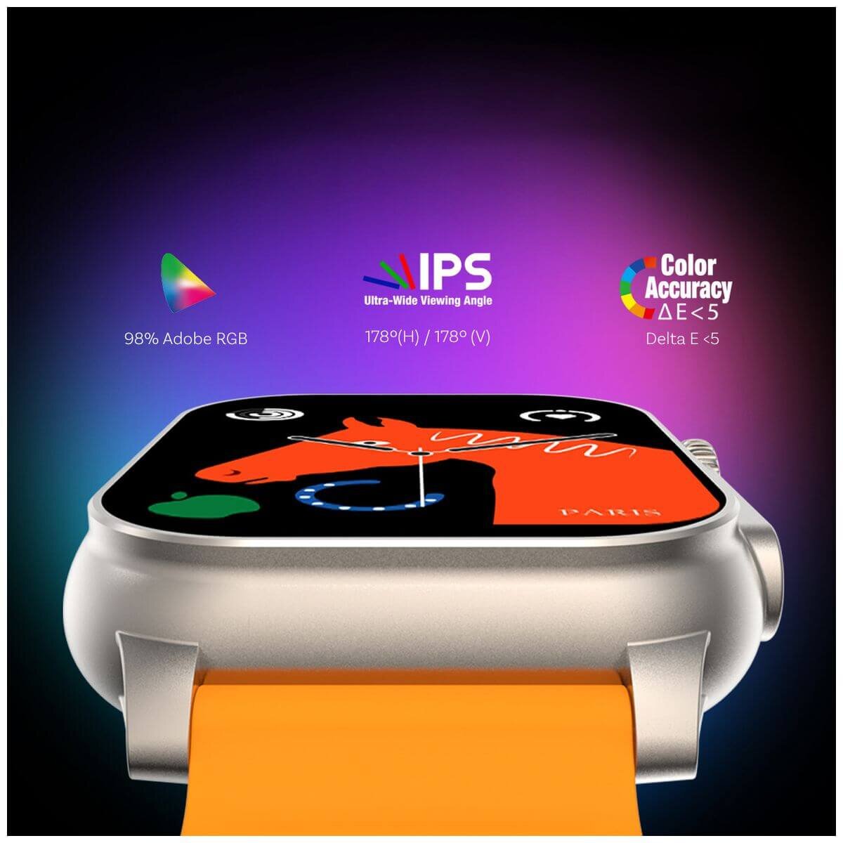 Fitsmart Elite XL smartwatch - AMOLED display, up to 45 days battery life, built-in GPS, orange - 10004977