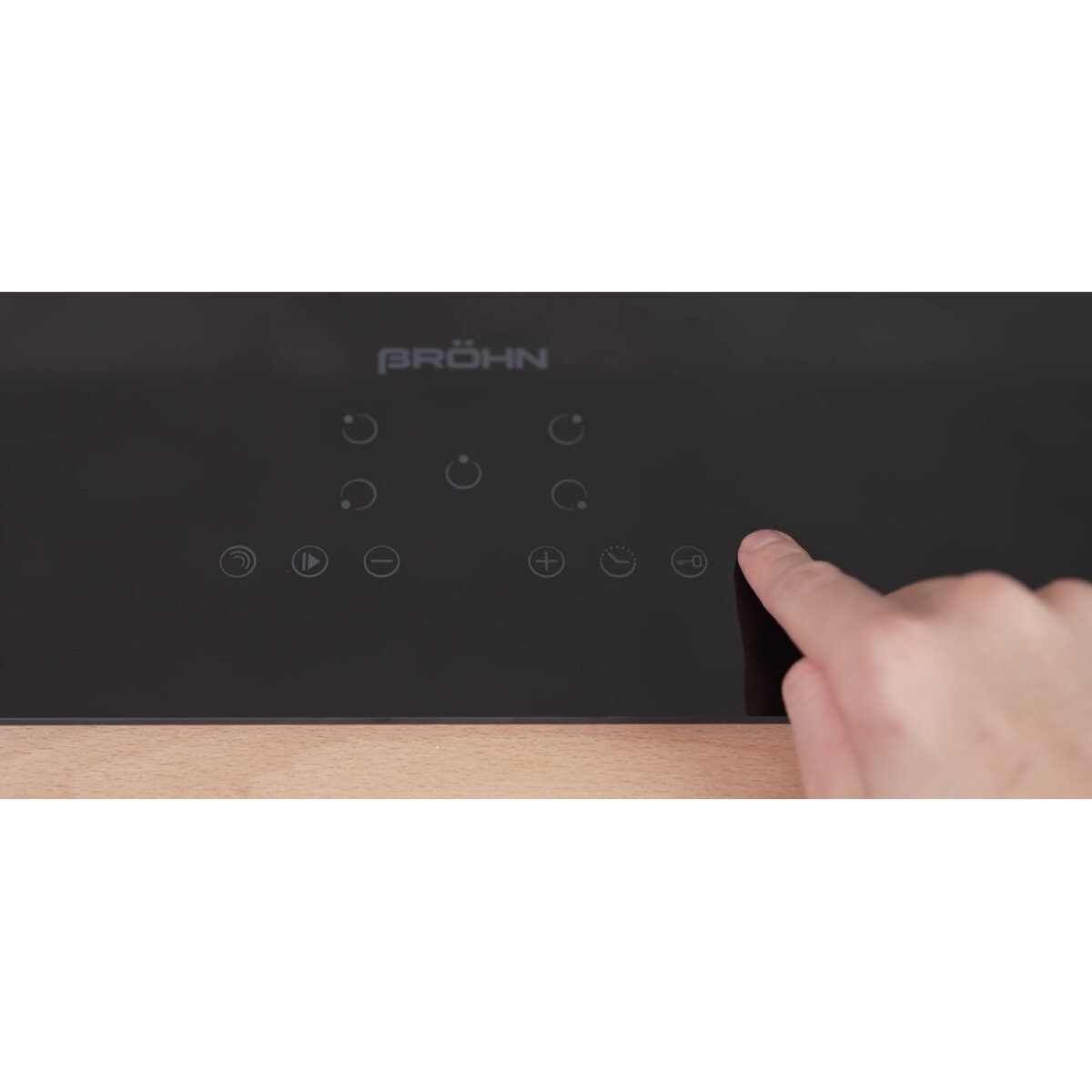 Brohn 90cm Built-in Ceramic Cooktop - Black Glass, 5 Zones, Triple-Ring Zone, Touch Controls - BRCC9001