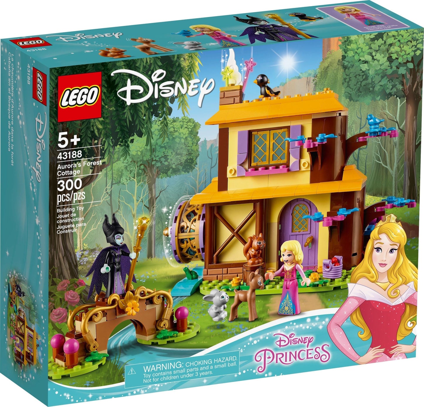 LEGO 43188 Aurora's Forest Cottage: Disney Princess Building Toy