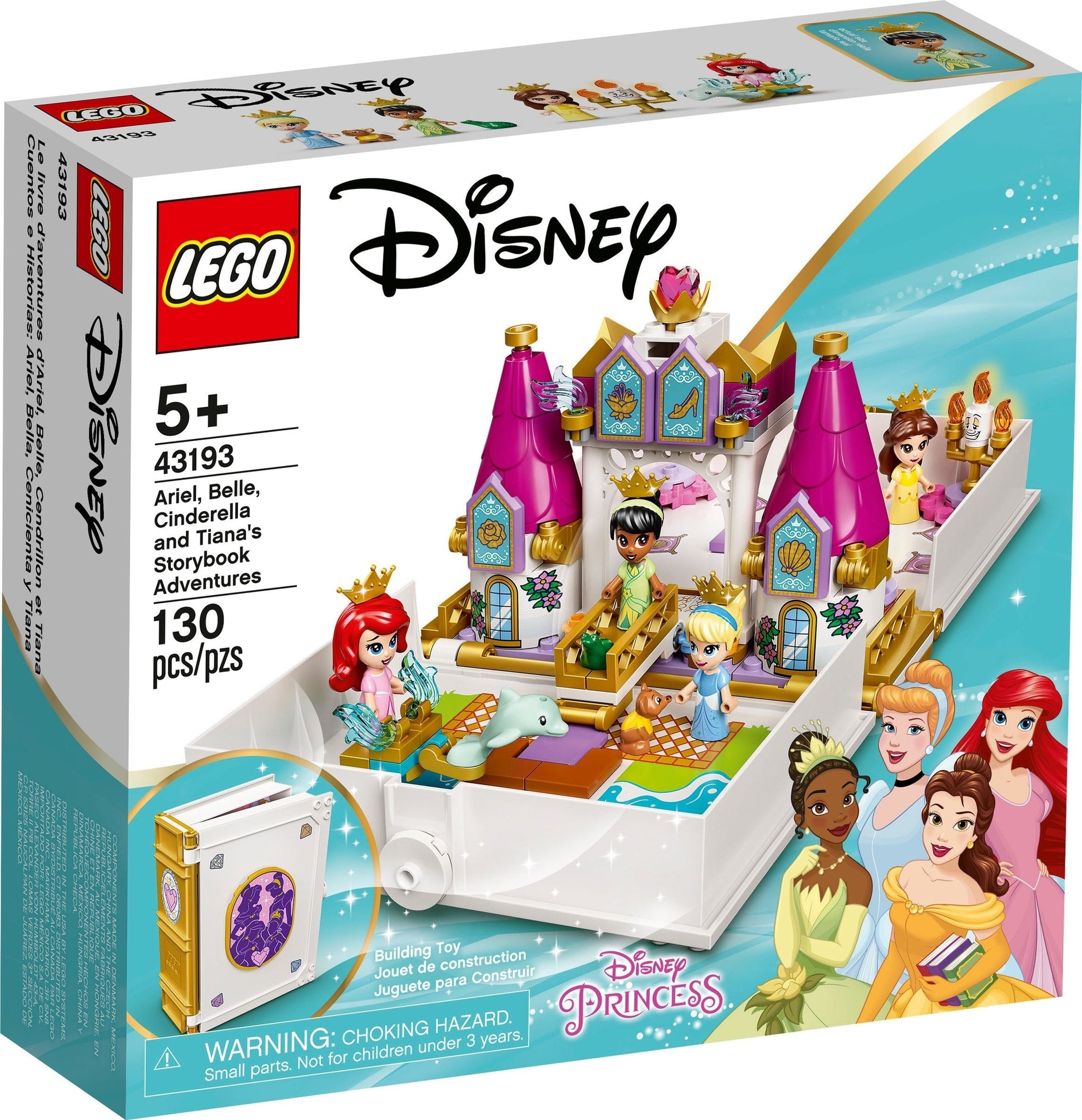 LEGO Disney 43193 Ariel, Belle, Cinderella and Tiana's Storybook Adventures- Auzzi Store