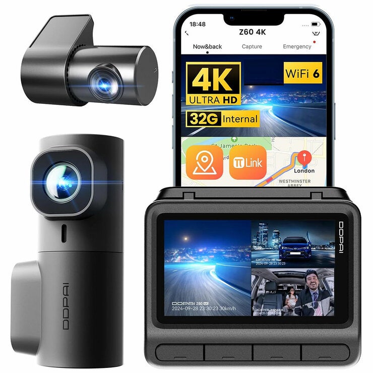 DDPAI Z603CHN Three Channel Dashcam, 4K Recording with 32GB Internal Storage — image 2