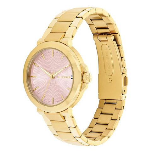 Tommy Hilfiger Lori Gold Steel Blush Dial Women's Watch