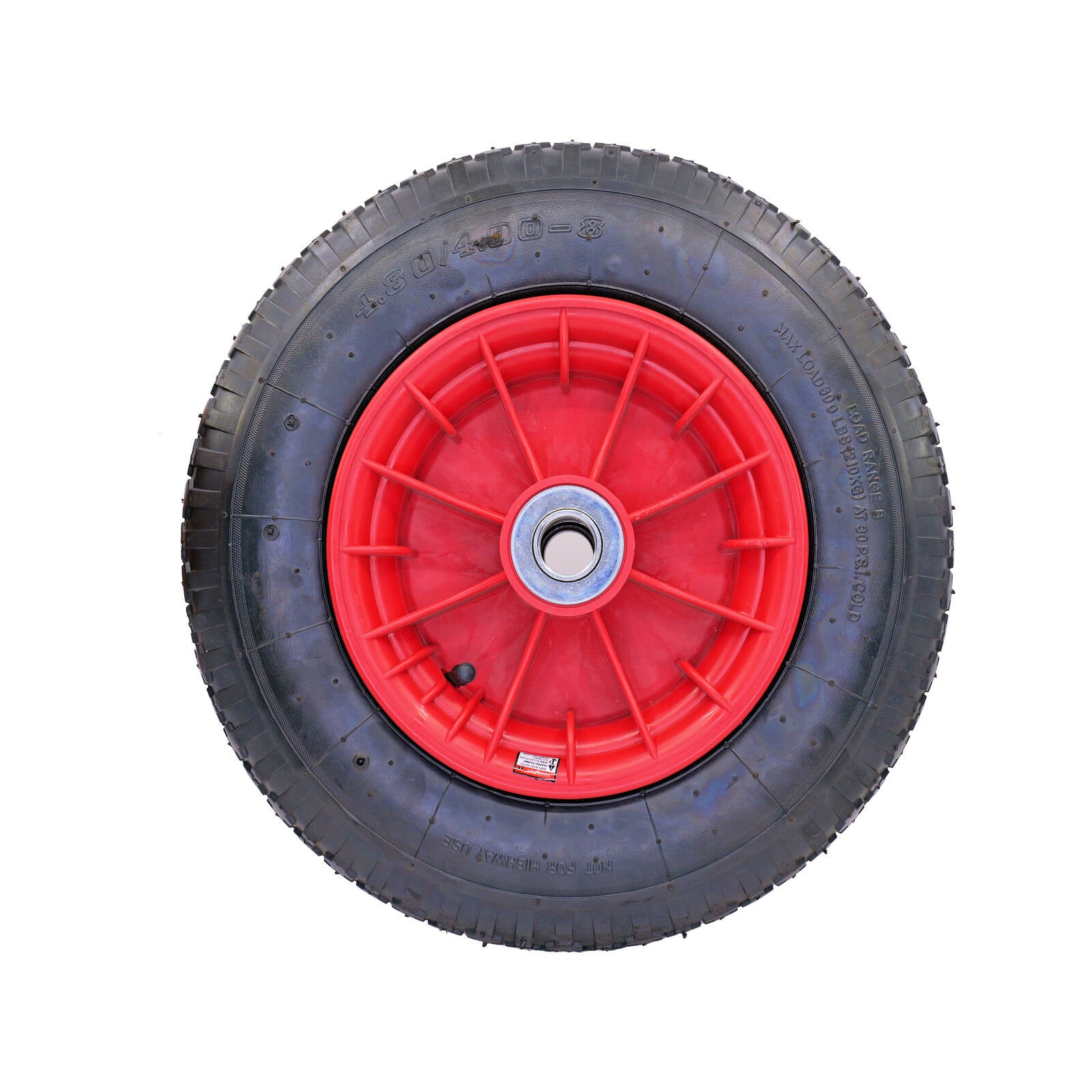 Easyroll 4.0 x 8 inch Wheelbarrow Wheel 1 inch Axle 180kg