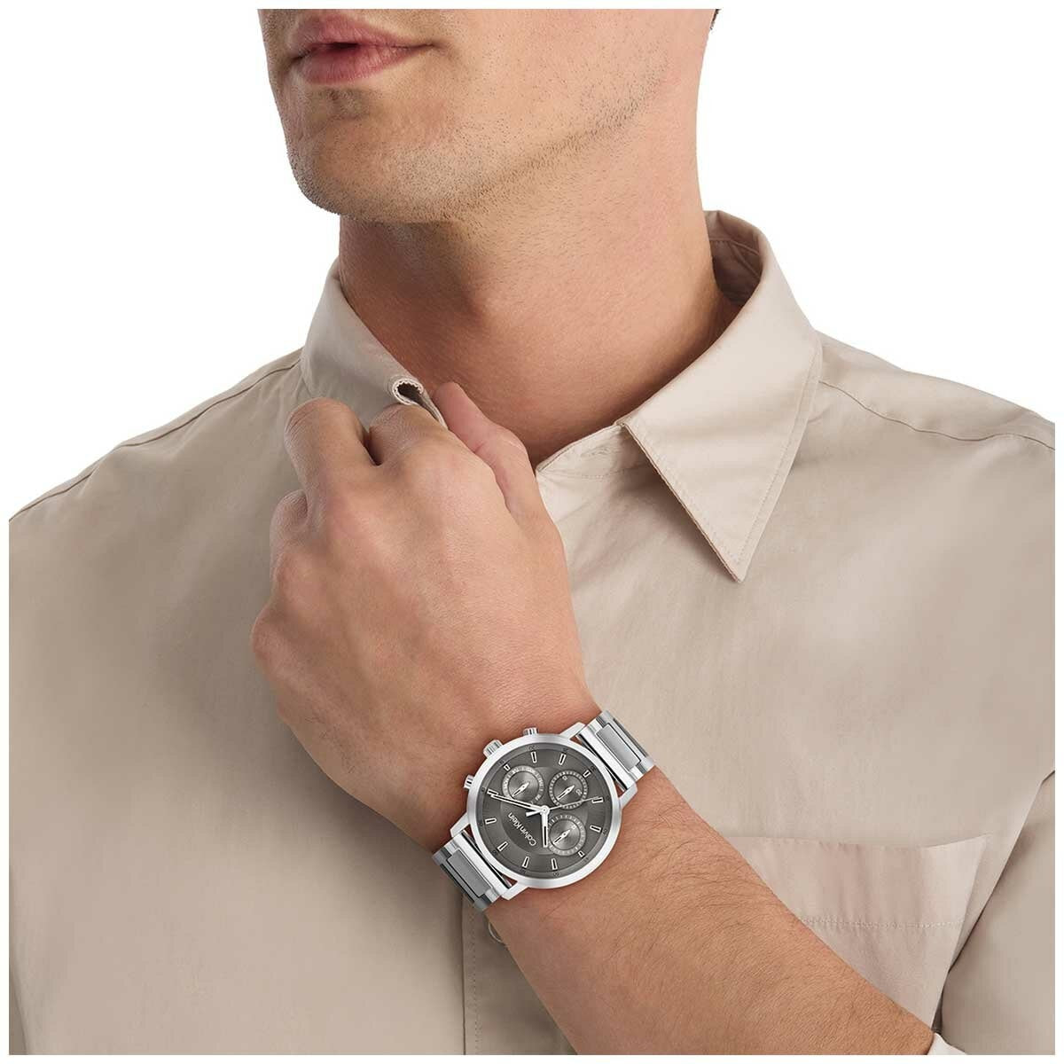 Calvin Klein Gauge Stainless Steel Grey Dial Men's Watch 25200493
