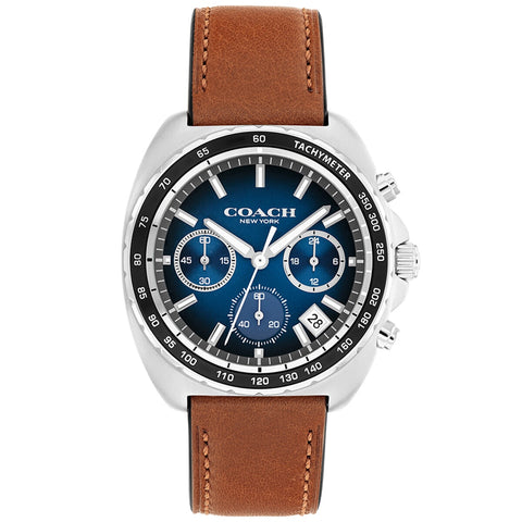 Coach Charter Saddle Leather Strap Blue Dial Men's Watch 14602741