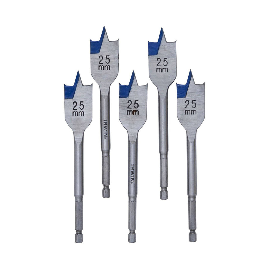 Irwin 25mm Blue-Groove Spade Bit - 5 Pack