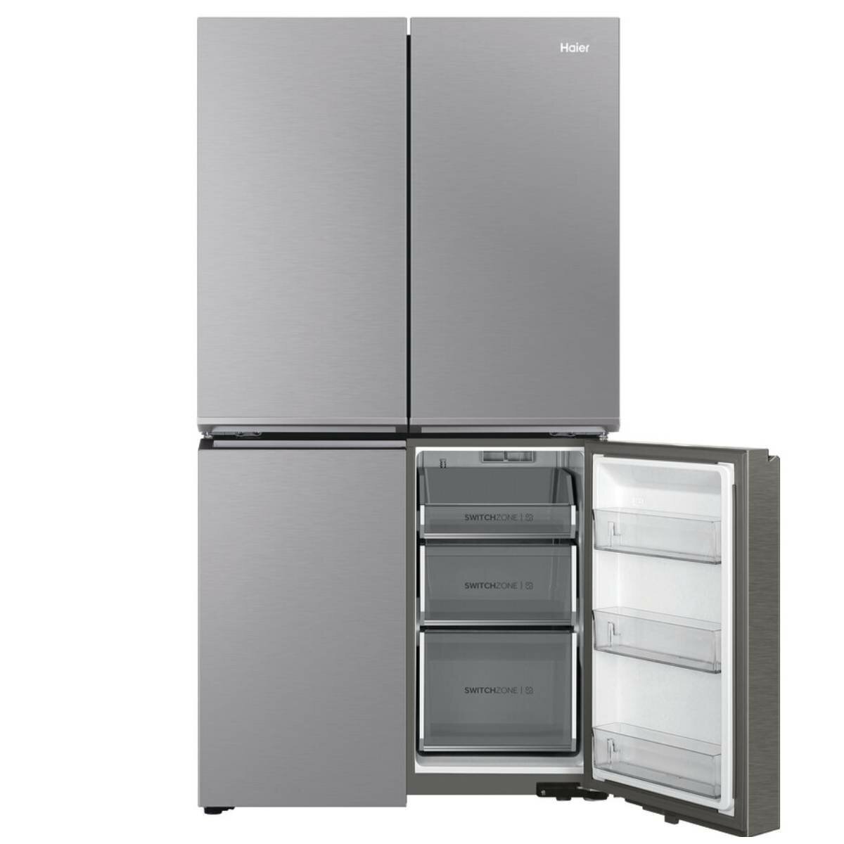 Haier 623L Quad Door Fridge - Satina Silver - 4.5 Star Energy Rating - Wi-Fi Enabled - HRF680YS