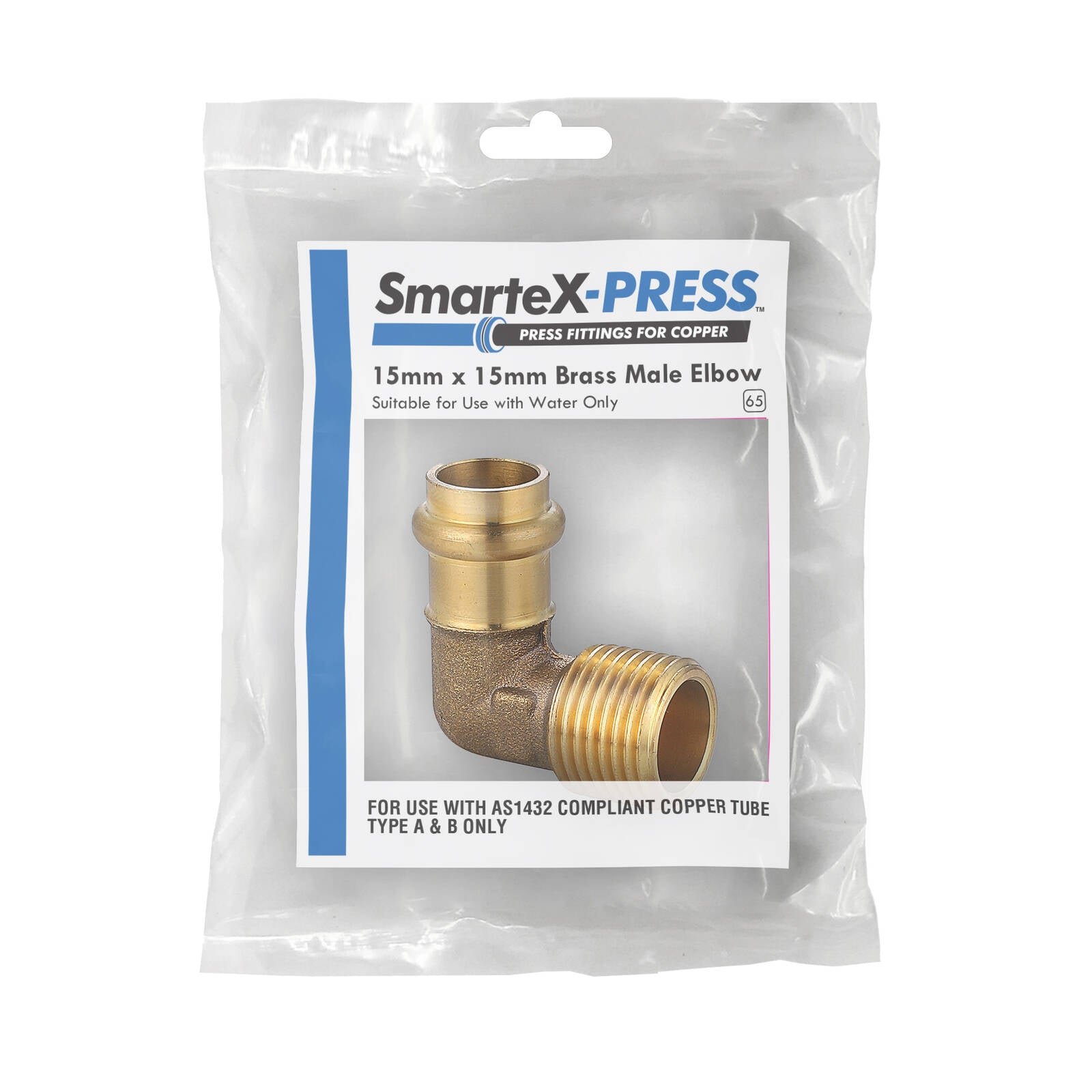 SmarteX-PRESS 15 x 15mm Lead Free Brass Male Elbow