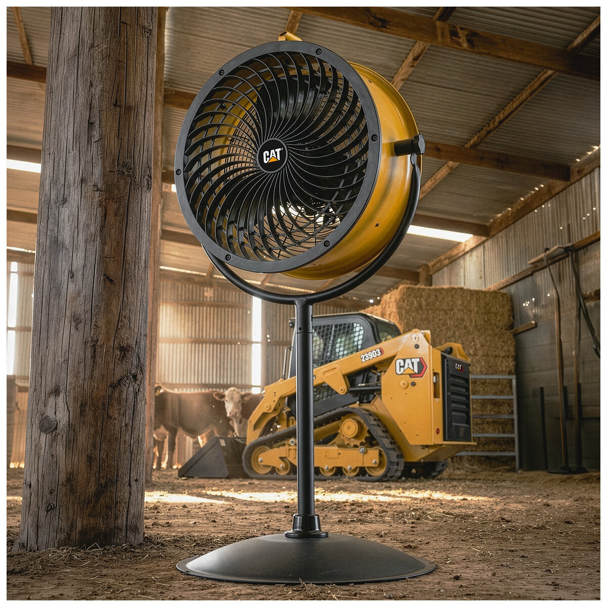 Caterpillar 46cm High Velocity Drum Pedestal Air Circulator Outdoor Fan HVPD-18AC-OD