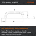 Lemaar D Pull Handle - 250 x 65 x 2mm Satin Stainless Steel - DDA Compliant - SuperSaverAU - view 2