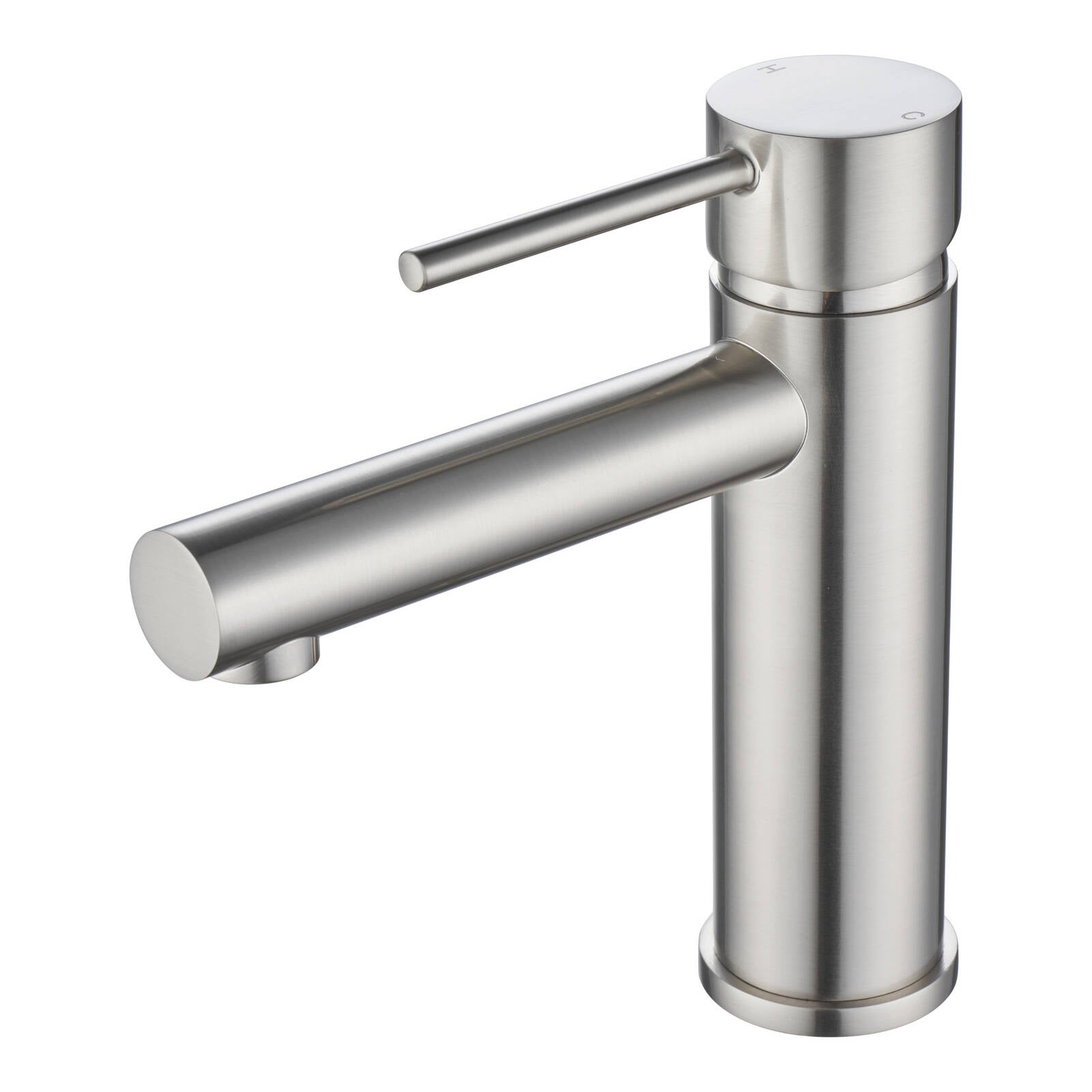 Mondella Resonance 35mm Brushed Nickel Pin Lever Basin Mixer, 7.5L/min 4 Star WELS Grade 304 Stainless Steel