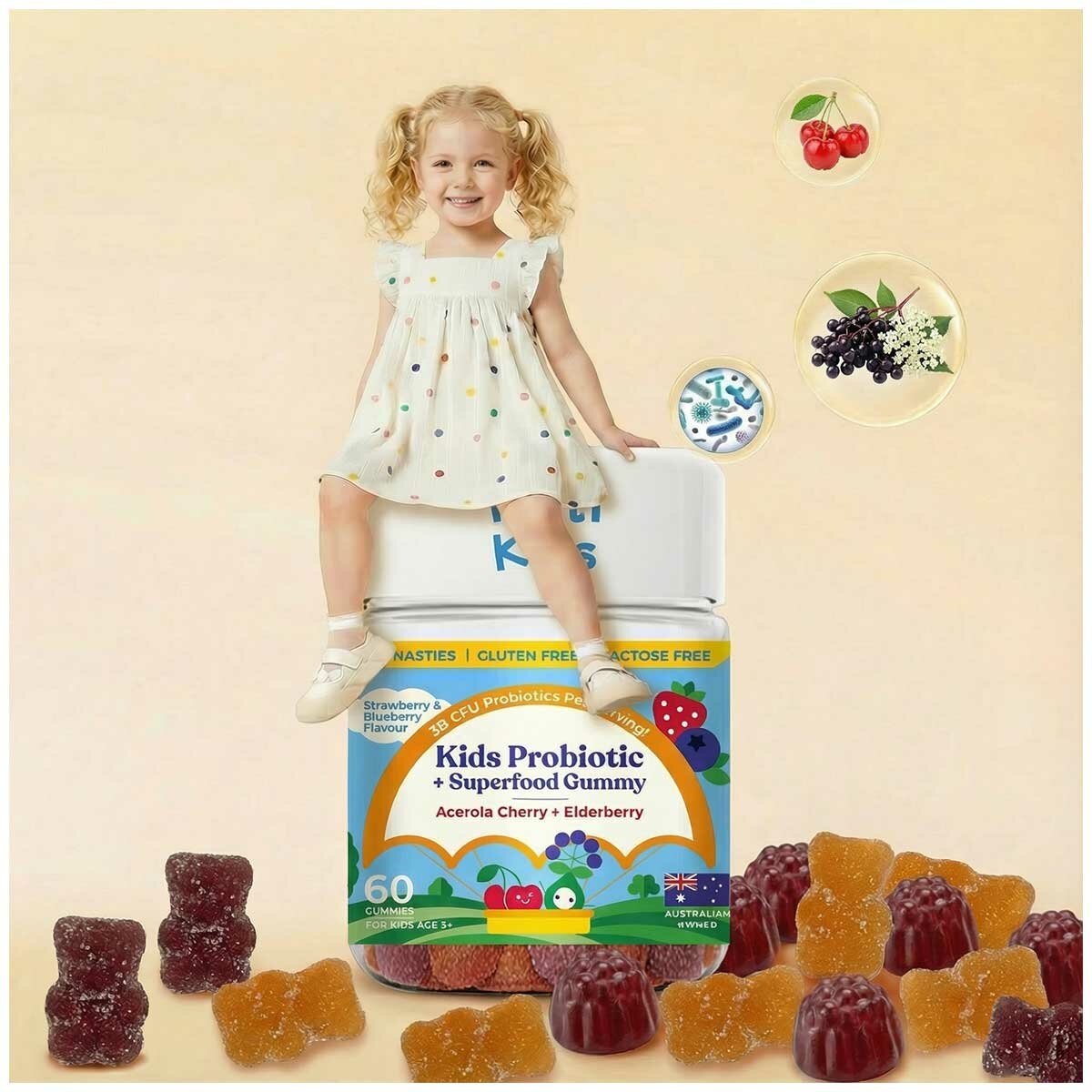 Tutti Kids Probiotic and Superfood 2 x 60 Gummies