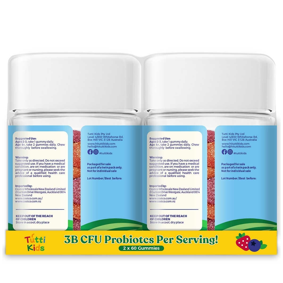 Tutti Kids Probiotic and Superfood 2 x 60 Gummies