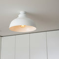 Brilliant 28cm White Matt Foundry Batten Fix Light Shade B22 DIY Install