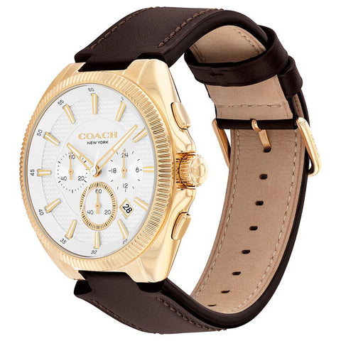 Coach Jackson Brown Leather Strap White Dial Men's Watch 14602746