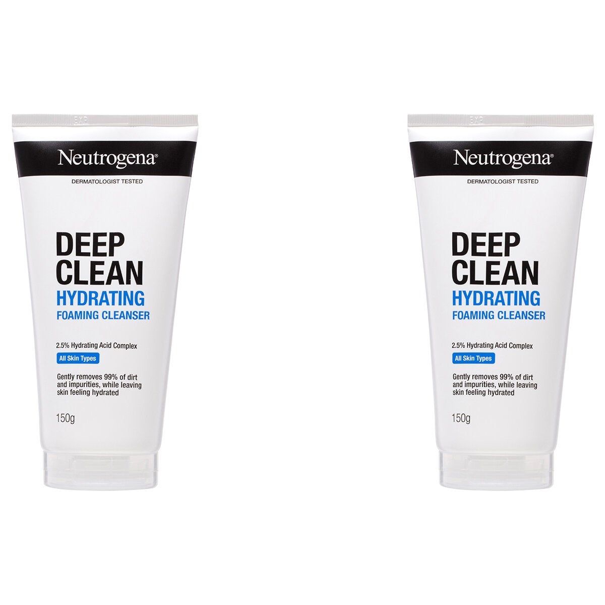 Neutrogena Hyaluronic Acid Face Wash Deep Clean Hydrating 2 x 150g Foaming