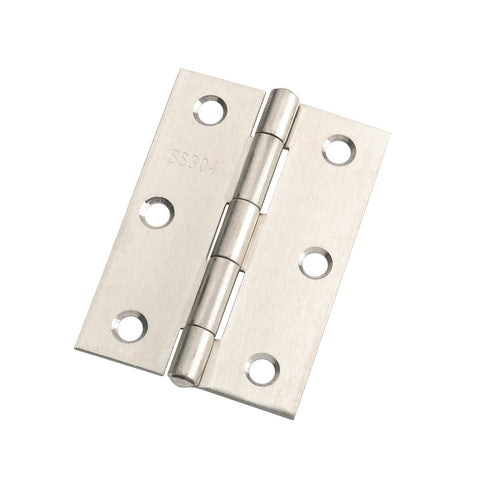 Lane 85mm Satin Stainless Steel Fixed Pin Butt Hinge - 20 Pack, Indoor