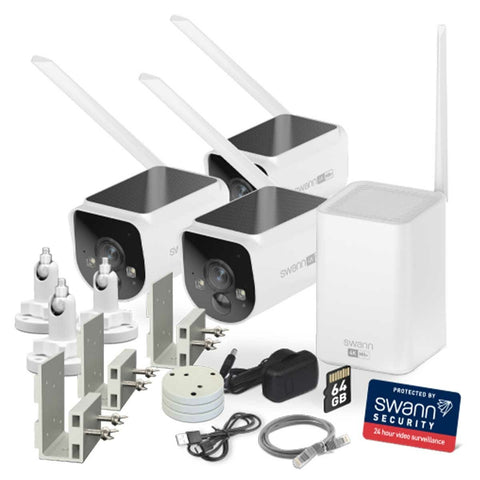 Swann MaxRanger 4K Solar 3 Camera Security System SWNVK-MAXV2SD3GM-AU