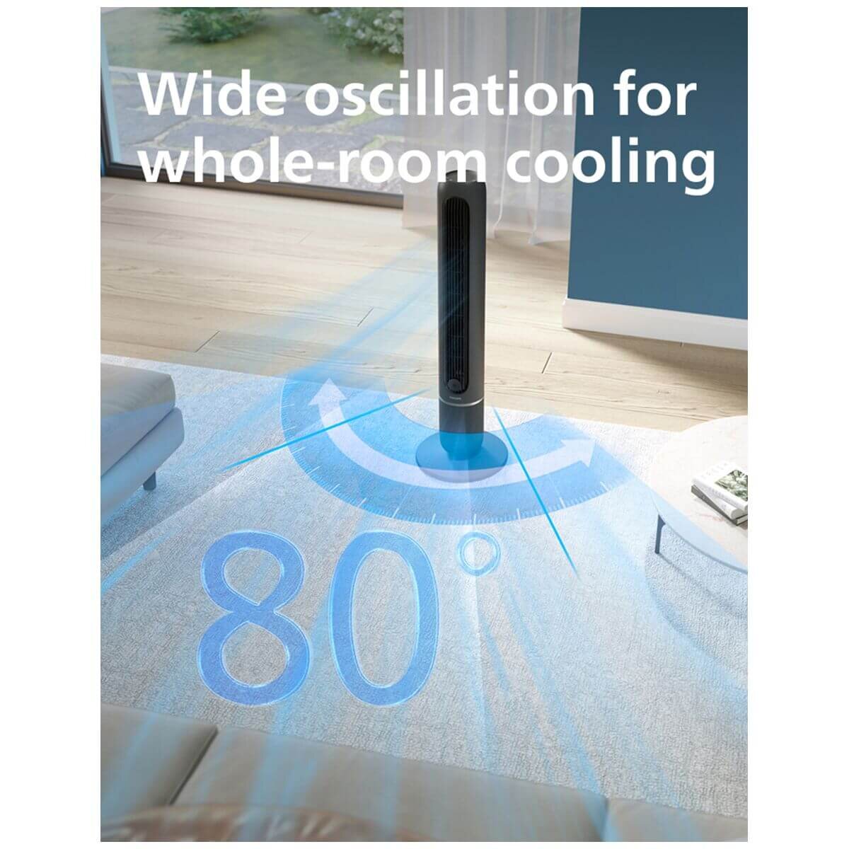 Philips 5000 Series tower fan - 5 speeds - SilentWings quiet operation - Charcoal - CX5550-01