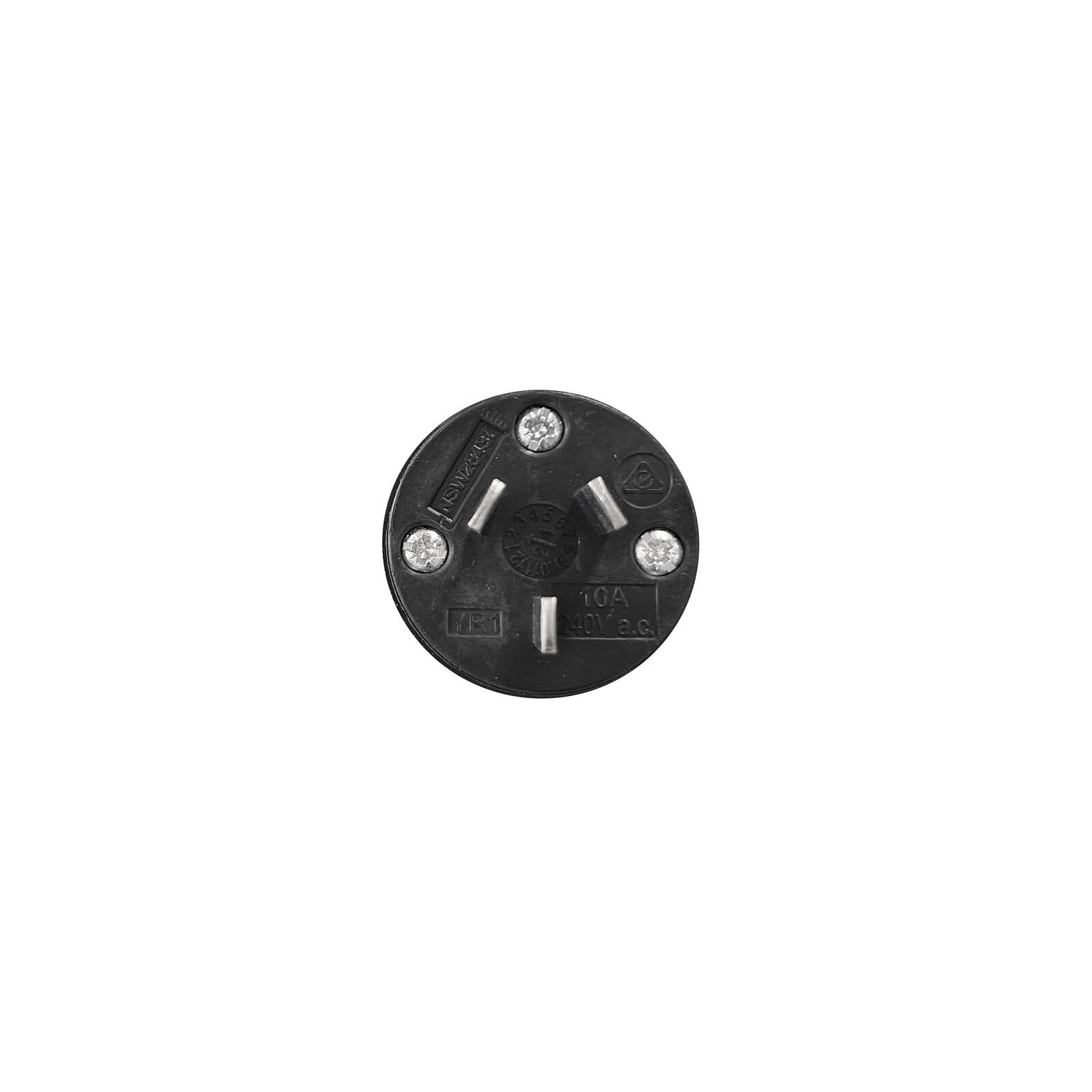 HPM 10A Black Rewirable Rubber Plug Top 250V 3 Pin