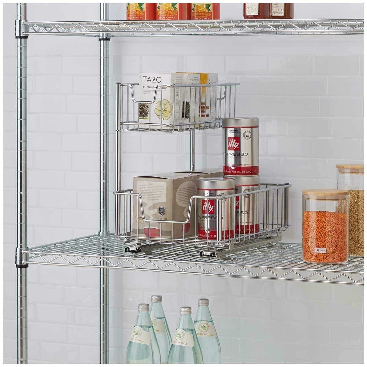 Trinity Sliding Under Sink Storage Rack EcoStorage 2 Tier Pull Out Baskets — image 5