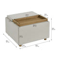 Henredon Sona Reversible Tray Top Ottoman Footstool Dual Storage Fabric — image 2