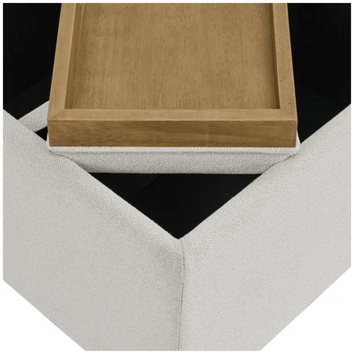 Henredon Sona Reversible Tray Top Ottoman Footstool Dual Storage Fabric — image 5