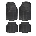 All Set Black PVC Car Floor Mat 4 Piece - Universal Fit - Heavy-Duty Protection - 430mm x 705mm - SuperSaverAU - view 1