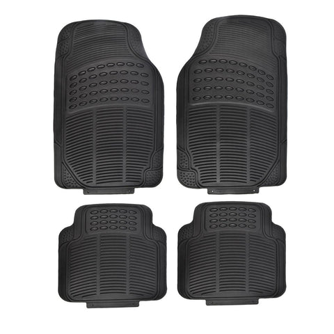 All Set Black PVC Car Floor Mat 4 Piece - Universal Fit - Heavy-Duty Protection - 430mm x 705mm - SuperSaverAU - view 1
