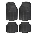 All Set 430 x 705mm Black PVC Car Floor Mat 4 Piece with Anti-Slip Backing
