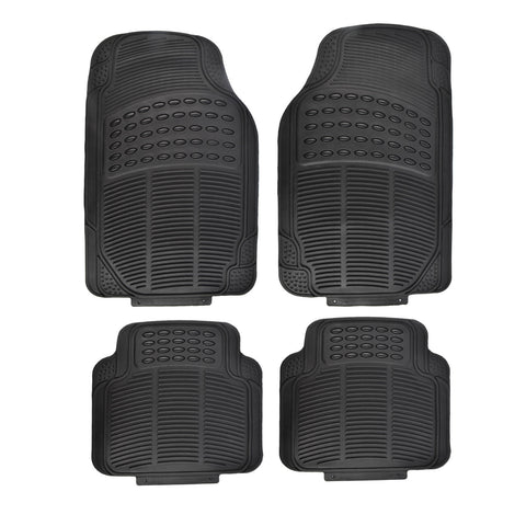 All Set 430 x 705mm Black PVC Car Floor Mat 4 Piece with Anti-Slip Backing