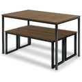 Zinus Louis 3 Piece Dining Set - Table and Two Benches, Seats Four, Steel Frame - AU-TS-4830