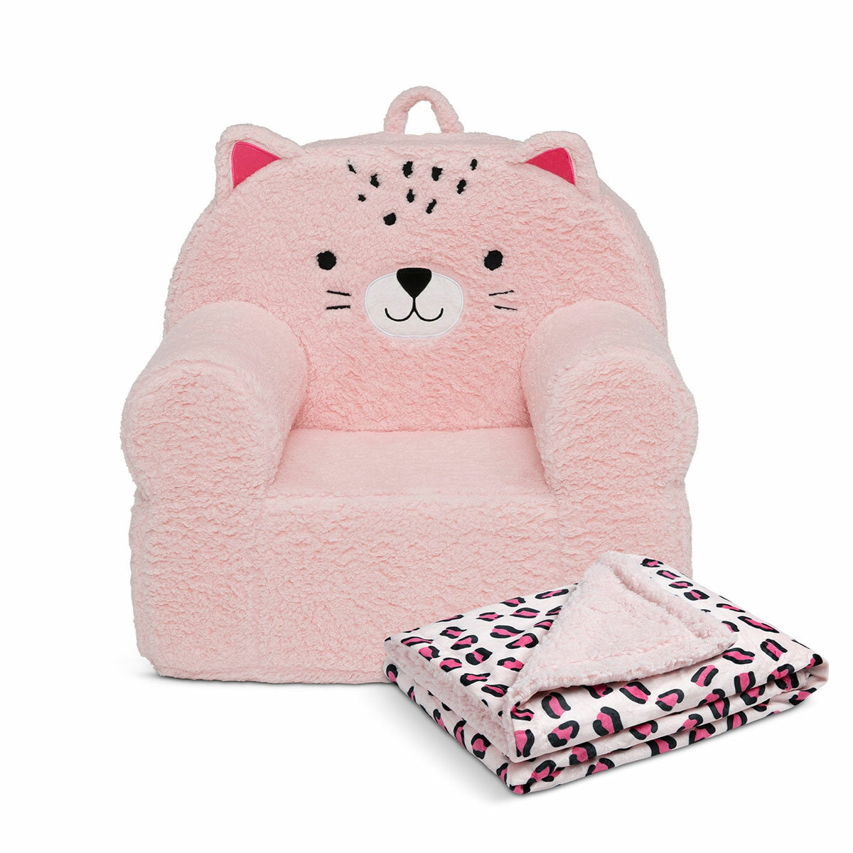 Delta Children Cozee Kids' Animal Chair With Plush Blanket Leopard