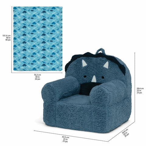 Delta Children Cozee Kids' Animal Chair With Plush Blanket Dinosaur