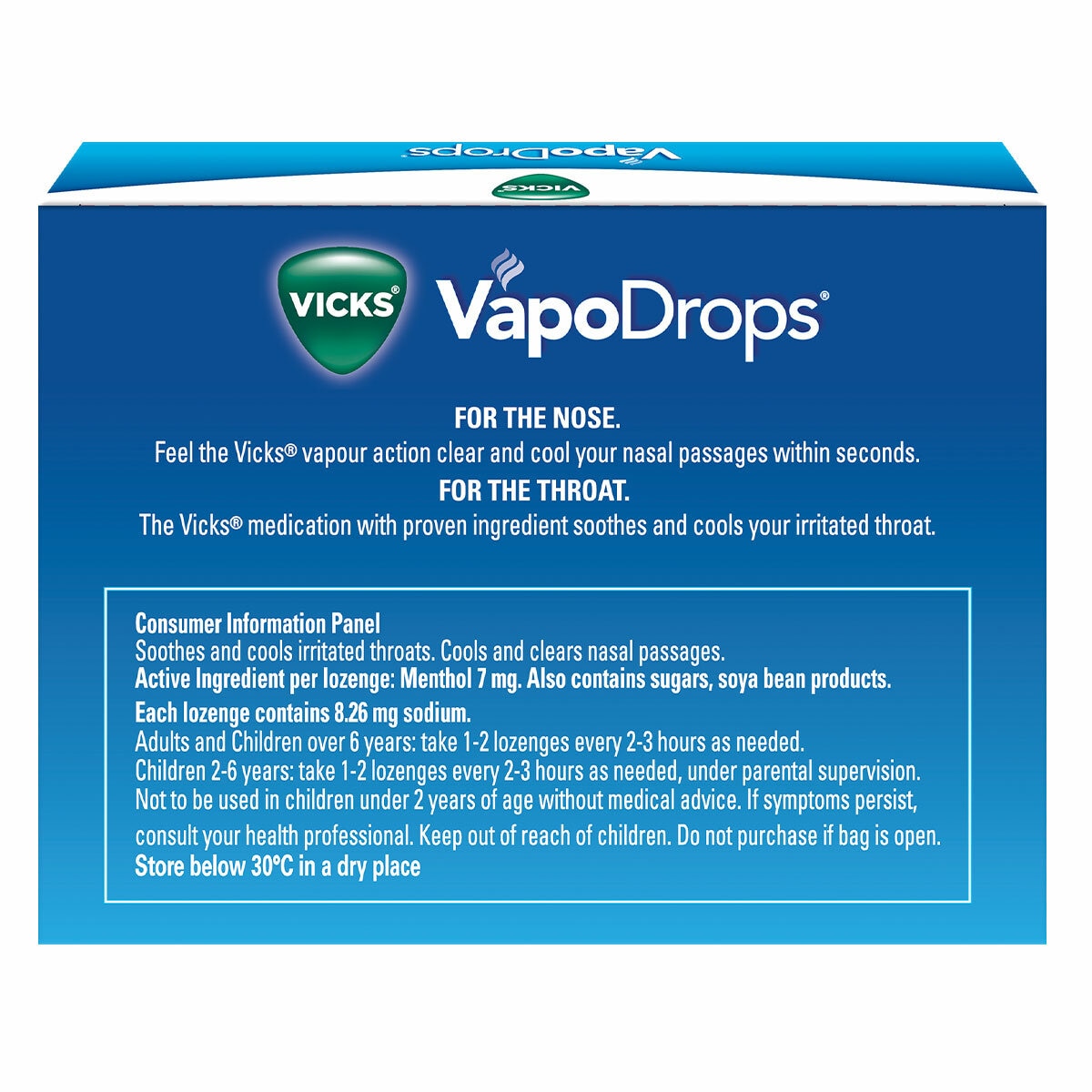 Vicks Vapodrops Butter Menthol 3 x 42 Pack