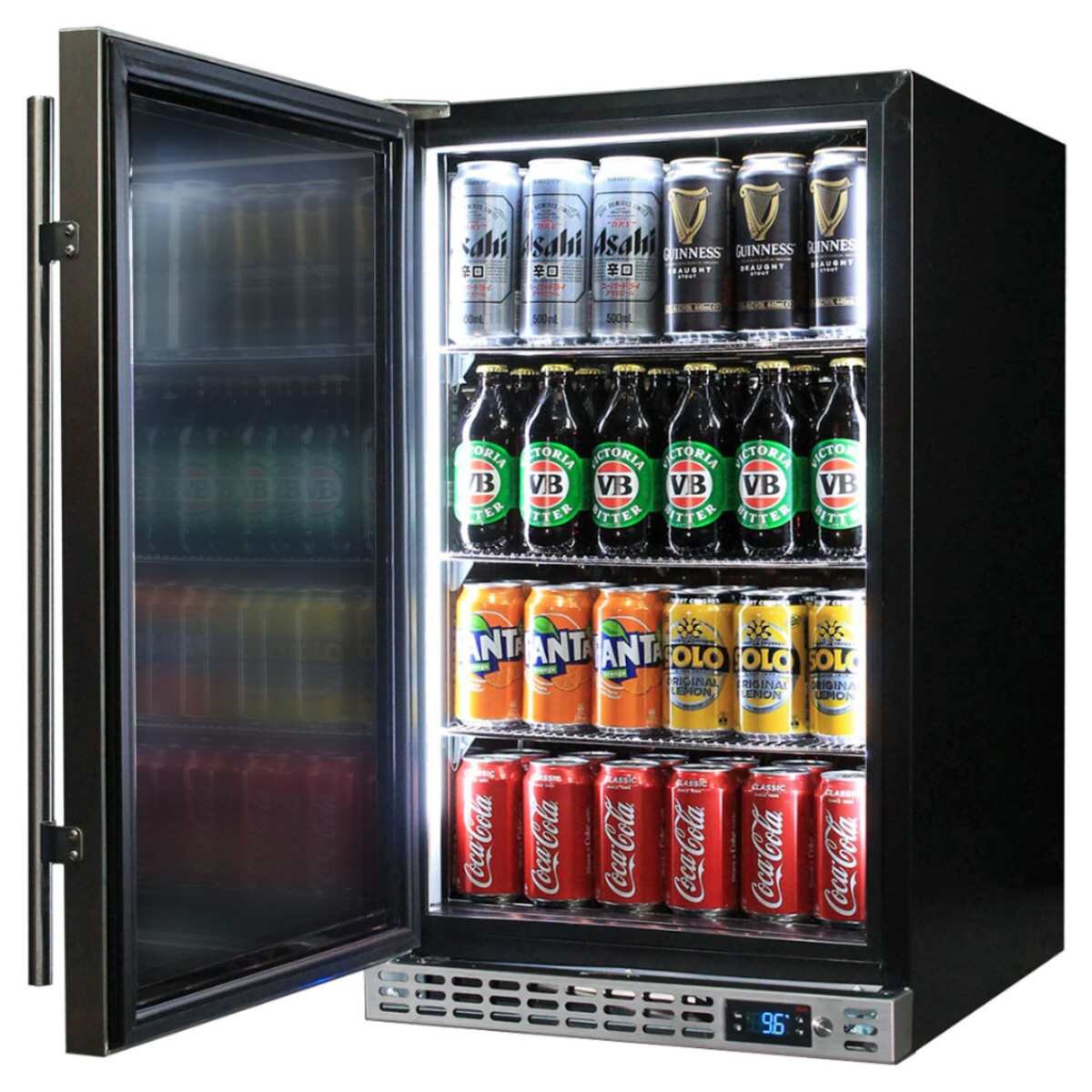 Schmick Under Bench Bar Fridge - Stainless Steel, 304 Stainless Solid Door, Lockable - SK116L-SD