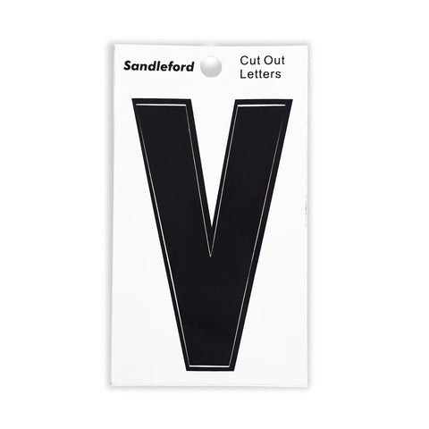 Sandleford Self Adhesive House Letter V - 85mm - Black - Polycarbonate - SuperSaverAU - view 1