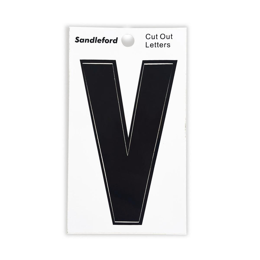 Sandleford Self Adhesive House Letter V - 85mm - Black - Polycarbonate - SuperSaverAU - view 1