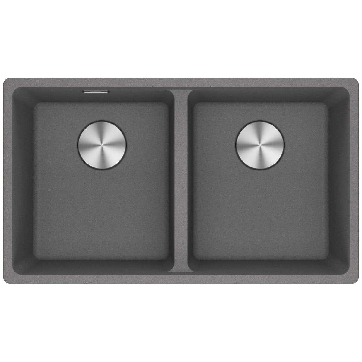 Franke 753mm Wide Double Bowl Undermount Sink - Stone Grey Granite - With Overflow - MRG120-35SG-B