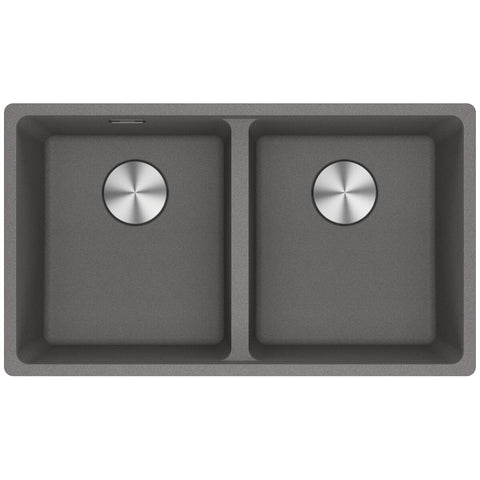 Franke Maris 350mm double bowl undermount sink - Stone Grey Fragranite - extension drainer - MRG120-35SG-FPC