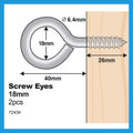 Everhang 19mm Screw Eye Hook Zinc Plated - 2 Pack - Silver - SuperSaverAU - view 4