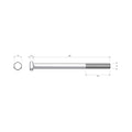 Zenith M16 x 250mm Hot Dip Galvanised Hex Head Bolt and Nut - 4.6 Grade Steel